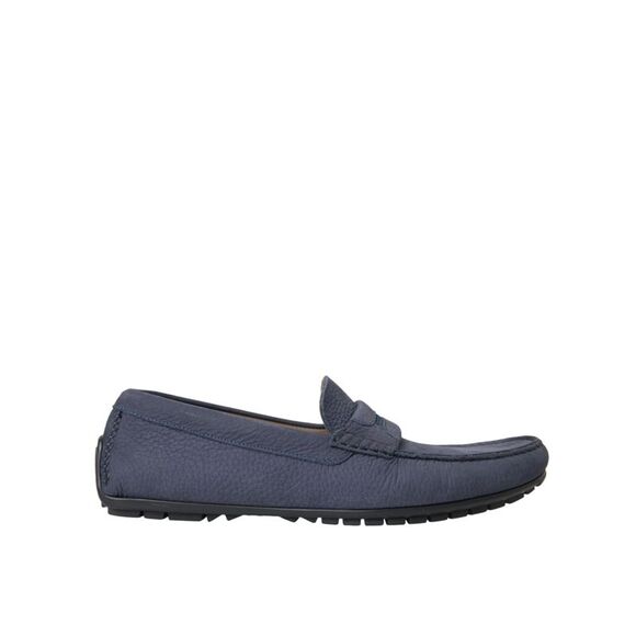 Dolce & Gabbana Blue Calf Leather Slip On Moccasin Men's Shoes